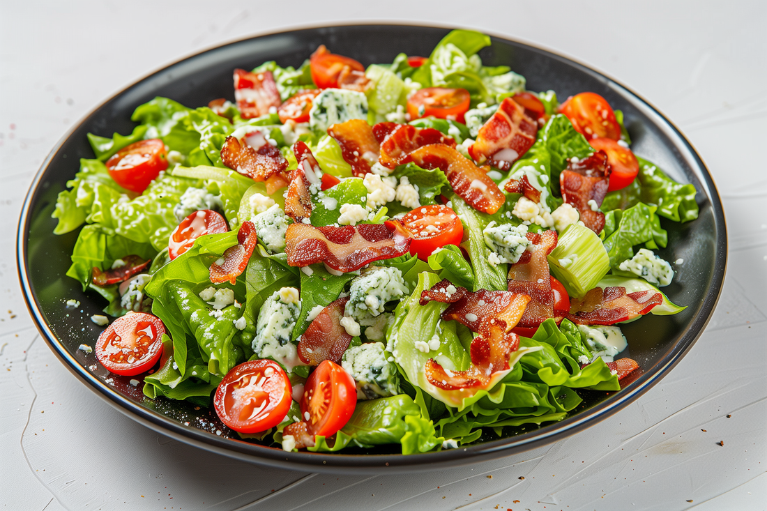 Iceberg Salad with Bacon and Blue Cheese - Organo Republic seeds store Iceberg Salad with Bacon and Blue Cheese