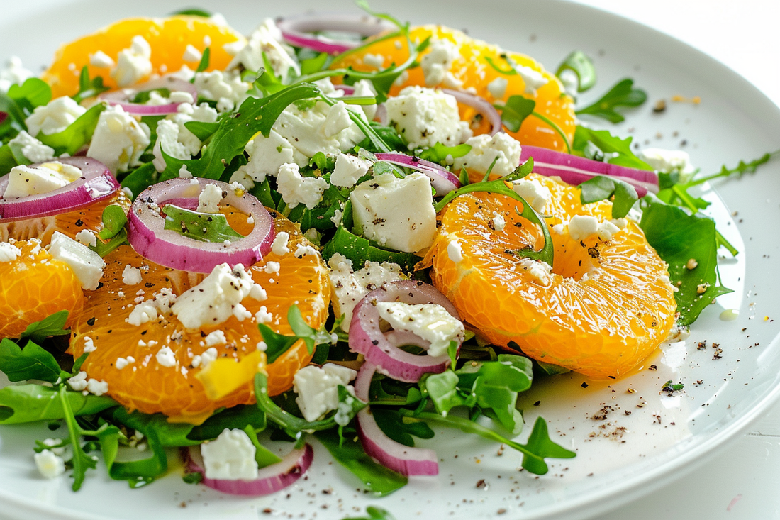 Mizuna Salad with Oranges - Organo Republic seeds store Mizuna Salad with Oranges