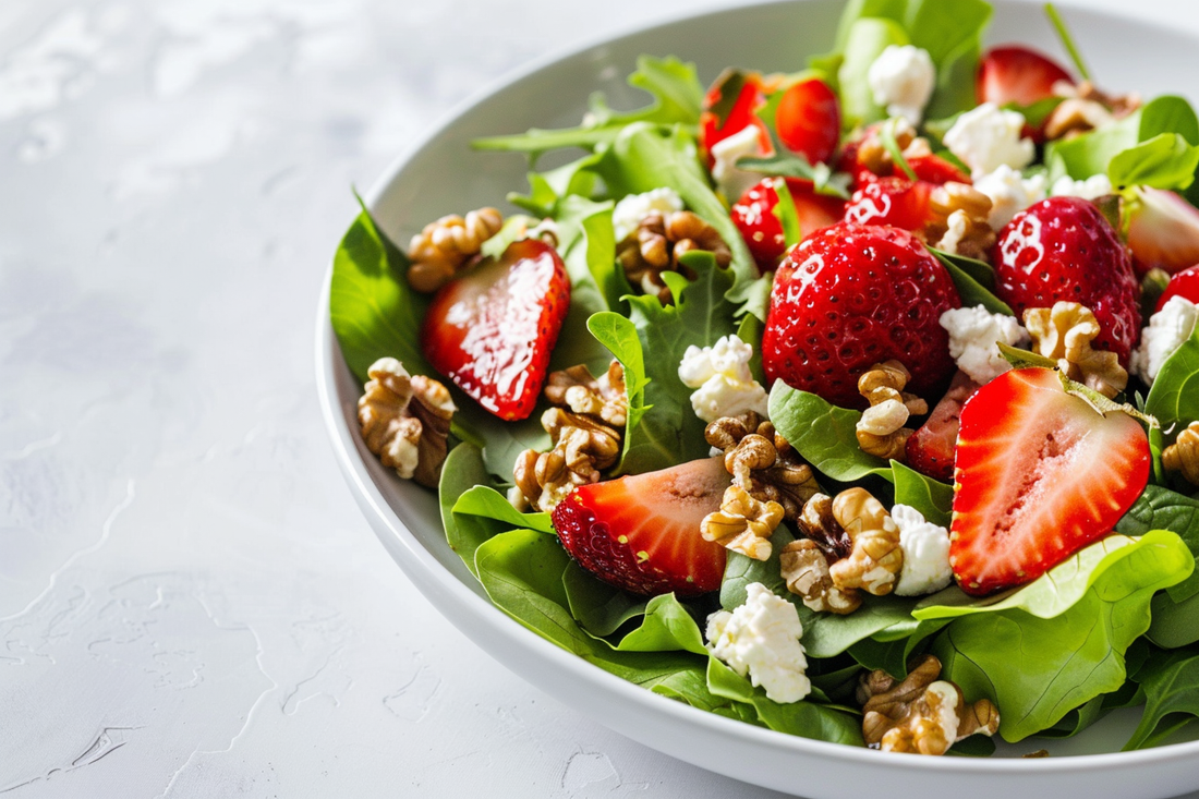Summer Salad with Strawberries and Goat Cheese - Organo Republic seeds store Summer Salad with Strawberries and Goat Cheese